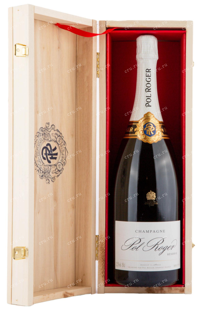 Шампанское Pol Roger Brut Reserve wooden box  1.5 л