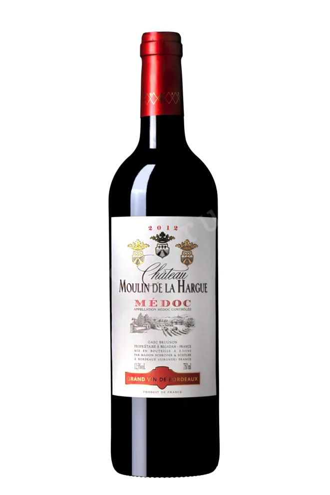 Вино Chateau Moulin De La Hargue Medoc 2016 0.75 л