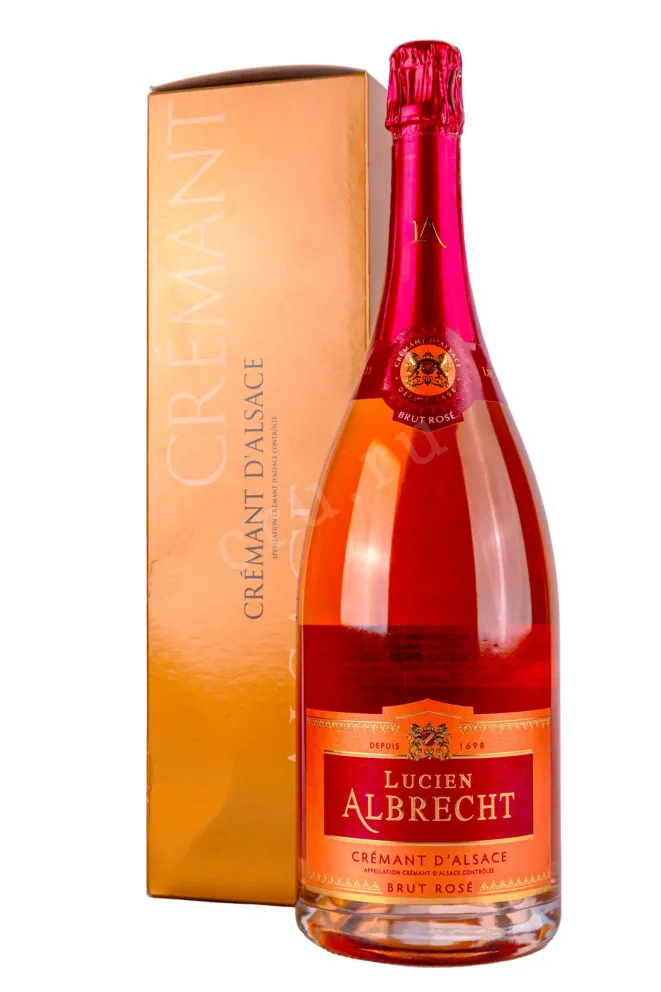 Игристое вино Cremant d`Alsace Lucien Albrecht Rose with gift box  1.5 л