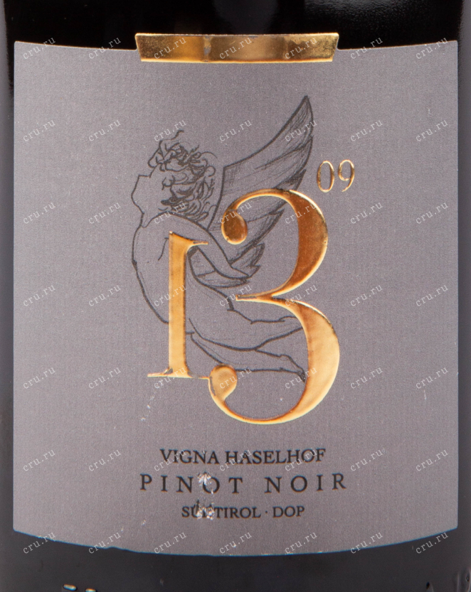 Этикетка вина Josef Brigl 1309 Vigna Haselhof Pinot Noir Riserva 0.75 л