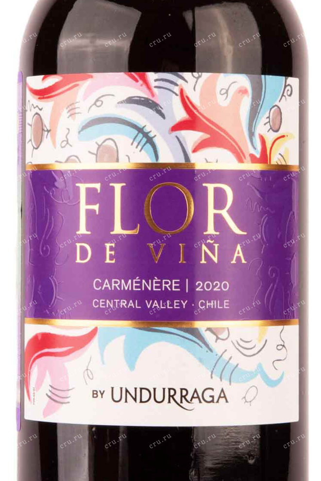 Этикетка Flor de Vina Carmenere 2020 0.75 л