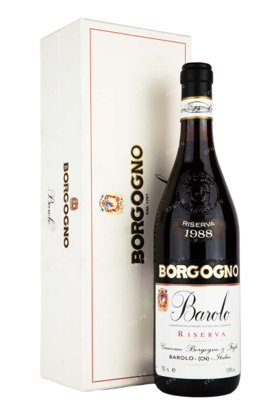 Вино Borgogno Barolo Riserva with gift box 1988 0.75 л