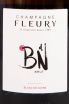 Этикетка игристого вина Fleury Blanc de Noirs 0.75 л