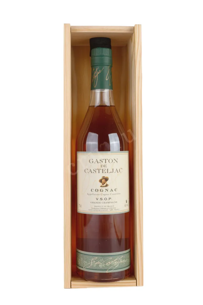 В деревянной коробке Gaston de Casteljac VSOP wooden box 0.7 л