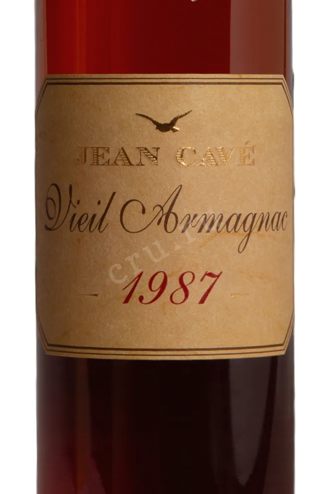 Этикетка Jean Cave Vieil Armagnac 1987 AOC wooden box 1987 0.7 л