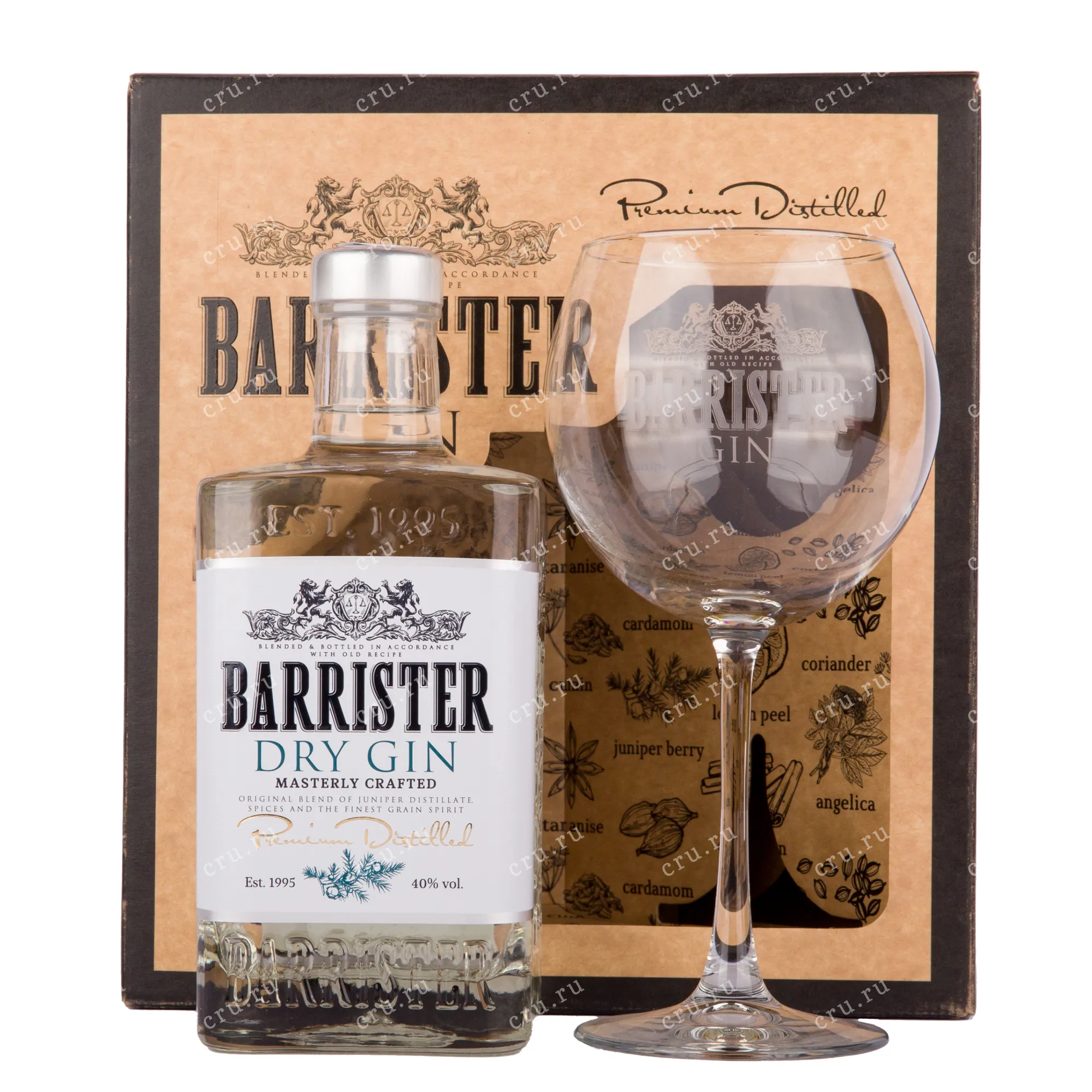 Фото — Джин Barrister Dry, gift box with glass  0.7 л