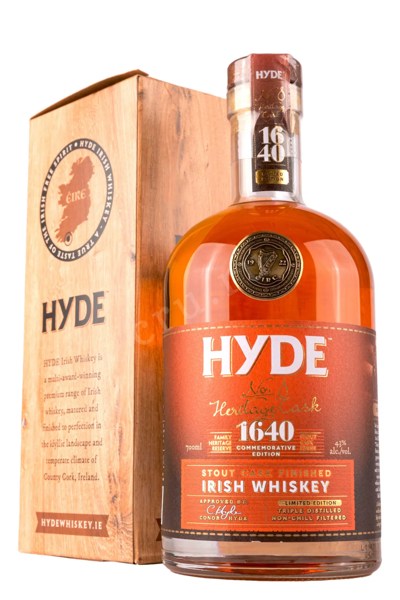 Фото — Виски Hyde №8 Stout Cask Finish gift box  0.7 л