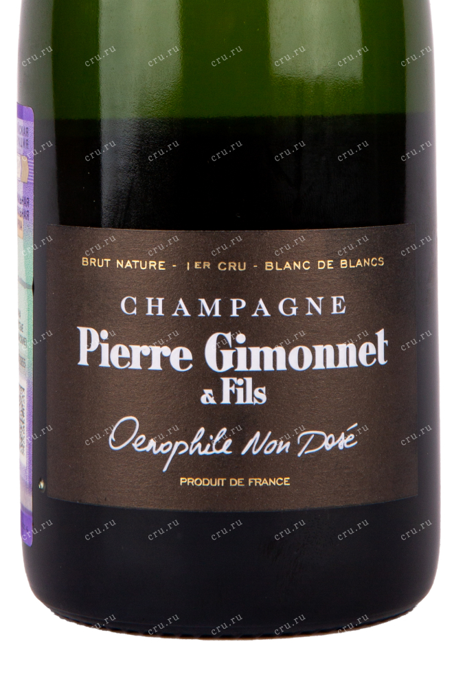Этикетка игристого вина Pierre Gimonnet & Fils Extra Brut Oenophile 1-er Cru Champagne AOC 2015 0.75 л