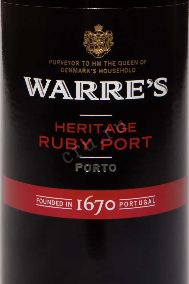 Этикетка Warres Heritage Ruby Port 2023 0.75 л