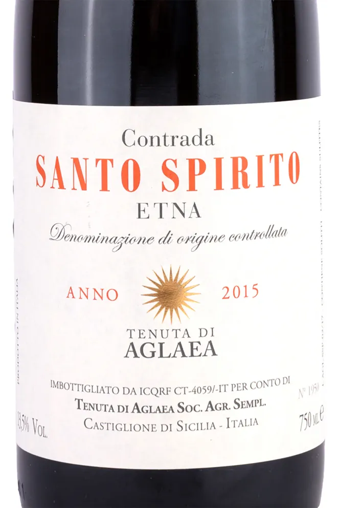 Этикетка Contrada Santo Spirito Etna Tenuta di Aglaea 2015 0.75 л