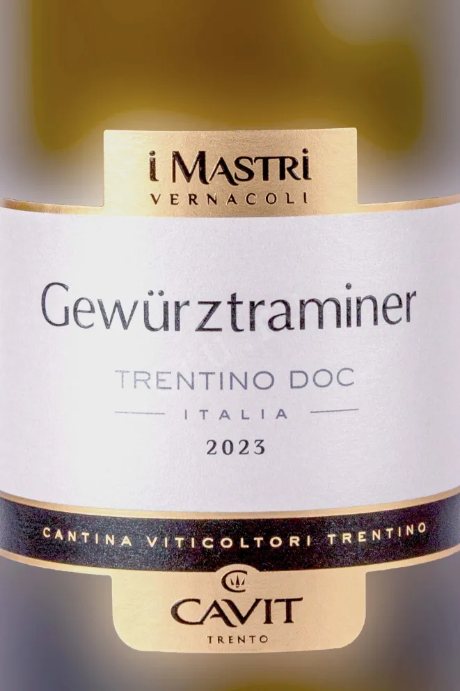 Этикетка Mastri Vernacoli Gewurztraminer Trentino DOC 2023 0.75 л