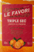 Этикетка Le Favori Tripple Sec a l'orange 0,7 л
