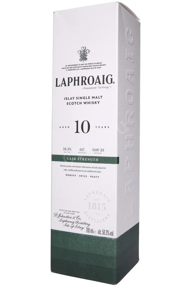 Подарочная коробка Laphroaig Cask Strength 10 Years Old in gift box 0.7 л
