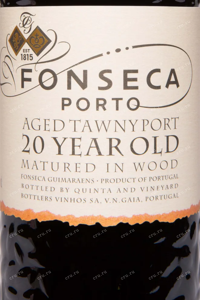 Этикетка Fonseca Tawny Port 20 Years Old in tube 2003 0.75 л