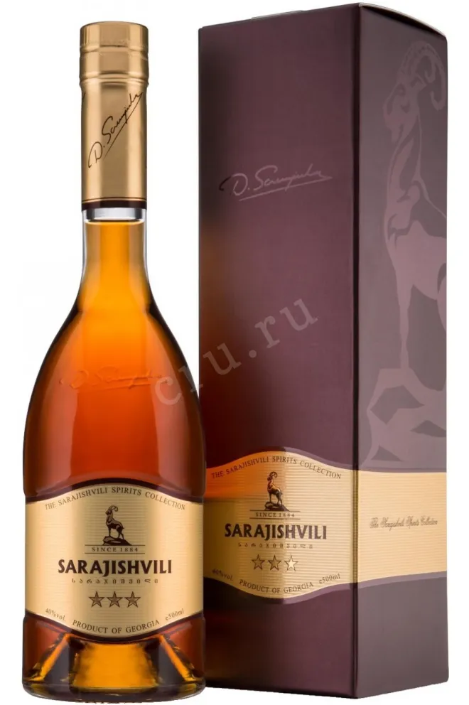 Коньяк Сараджишвили 3 звезды в п/у  0.5 л