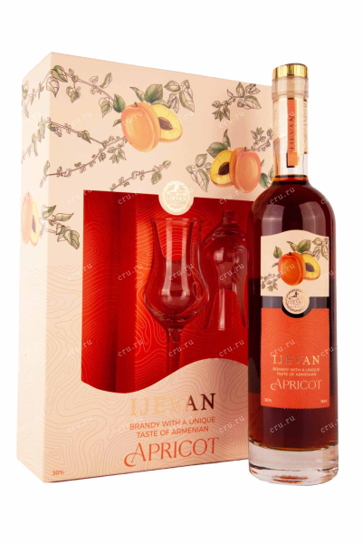 Бренди Ijevan 7 years Apricot in gift box + 2 glasses  0.5 л
