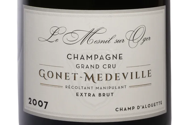 Этикетка Gonet-Medeville Le Mesnil sur oger Champ d'Alouette Grand Cru 2007 0.75 л