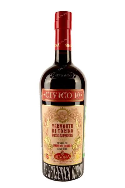 Вермут Sibona Civico 10 Do Torino Rosso Superiore  0.75 л
