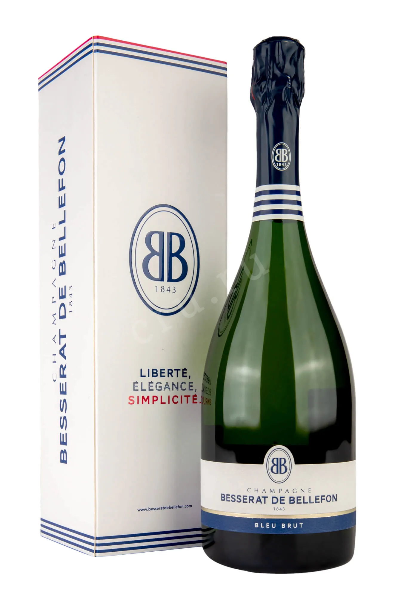 Фото — Шампанское Besserat de Bellefon bleu brut 2018 0.75 л