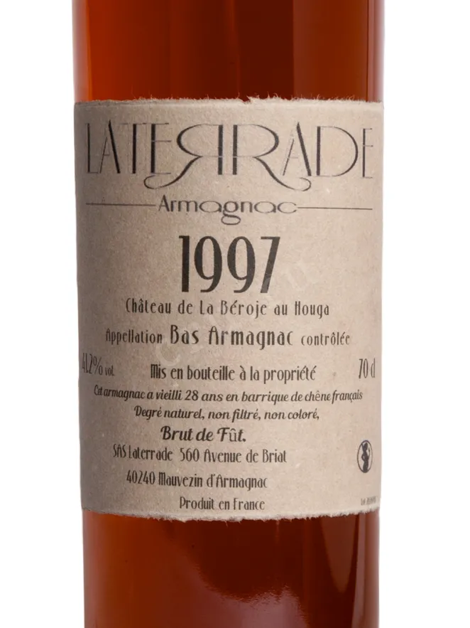 Этикетка Laterrade Chateau de La Beroje Bas Armagnac 1997 0.7 л