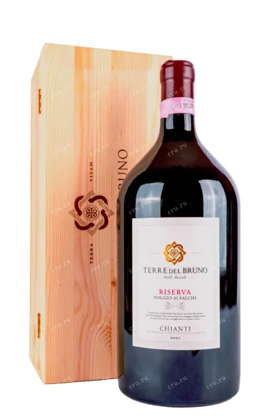 Вино Terre del Bruno Chianti Riserva Poggio ai Falchi in goft box 2021 3 л