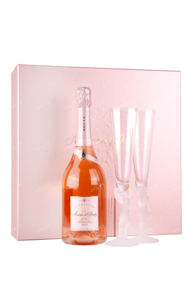 Шампанское Amour de Deutz Brut Rose gift box with 2 glasses  0.75 л
