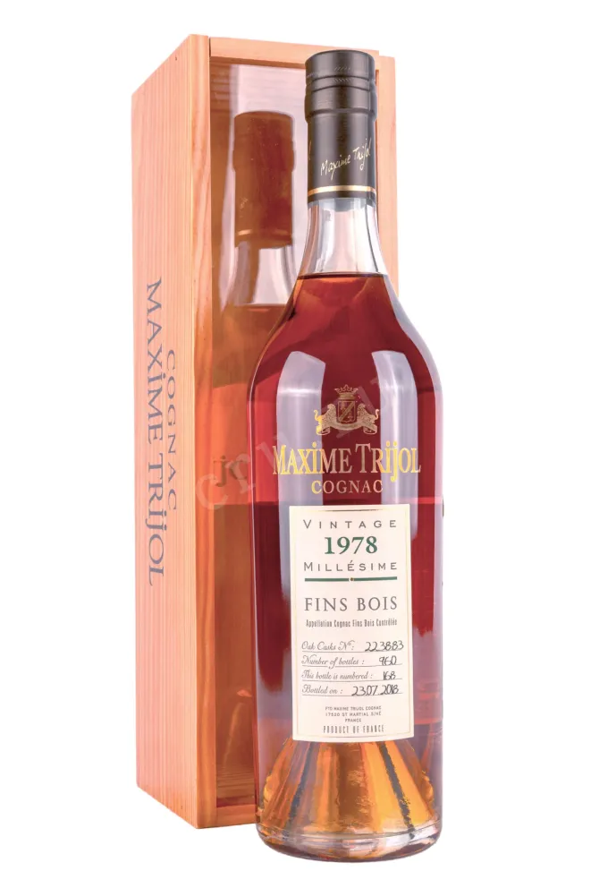 Коньяк Maxime Trijol Fins Bois in wooden box 1978 0.7 л