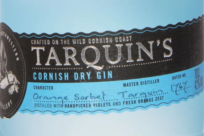 Этикетка Tarquin's Cornish Dry Gin 0.7 л