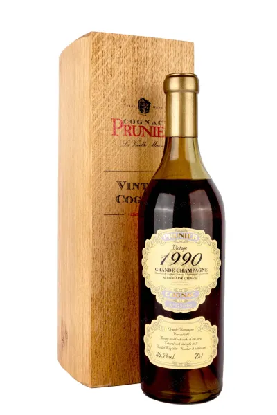 Коньяк Prunier Vintage wooden box 1990 0.7 л