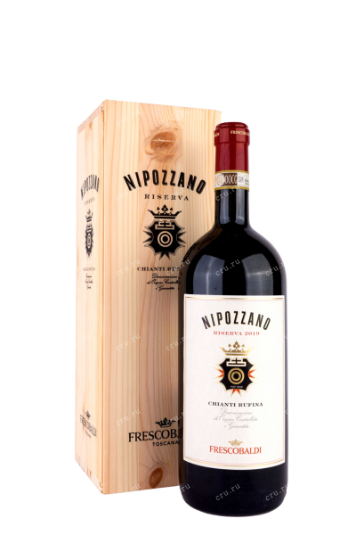 Вино Frescobaldi Nipozzano Riserva Chianti Rufina wooden box 2019 1.5 л