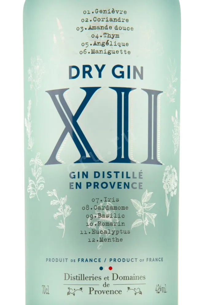 Этикетка Gin dry 12 0.7 л