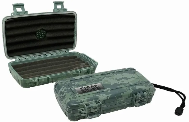 Humidor Aficionado Travel Cigar Safe Camouflage 5 Cigars