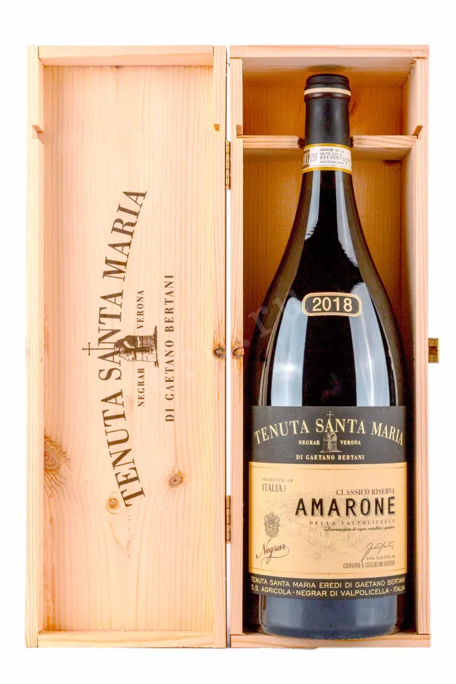 В деревянной коробке Tenuta Santa Maria Amarone della Valpolicella Classico Riserva 2018 1.5 л