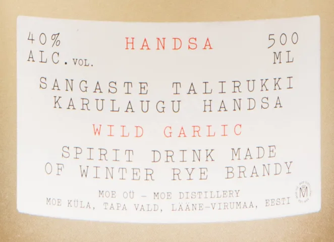 Этикетка настойки Хандса Черемша 0.5