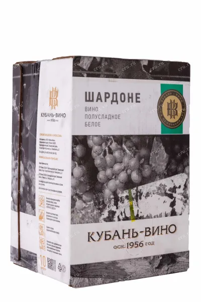 Вино Шардоне полусладкое белое в баг-ин-бокс 2022 10 л
