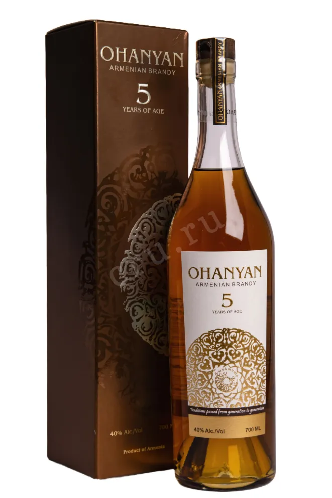 Коньяк Оганян 5 лет в подарочной упаковке  0.5 л