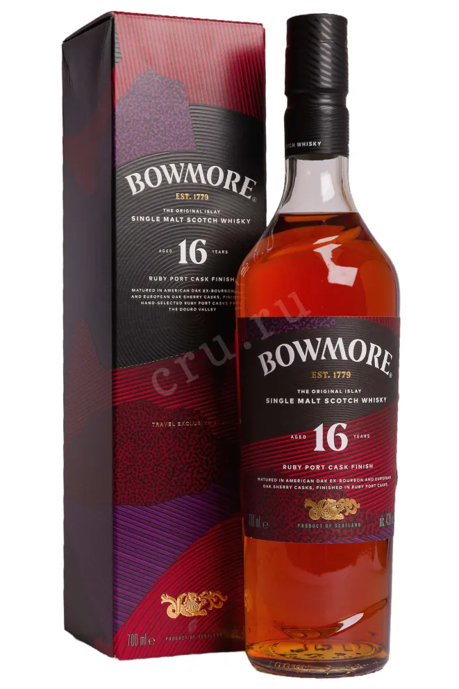 Виски Bowmore Ruby Port Cask Finish 16 years in gift box  0.7 л