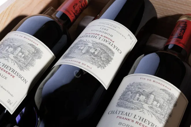 В деревянной коробке Chateau L'Heyrisson Frank Reserve set of 6 bottles 2021 0.75 л