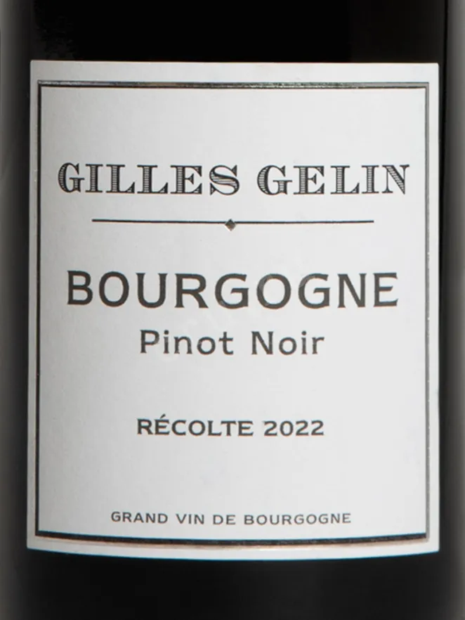 Этикетка Gilles Gelin Bourgogne Pinot Noir 2022 0.75 л