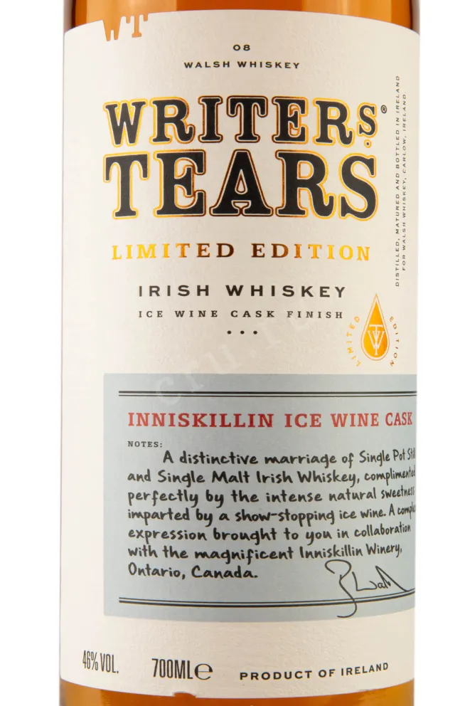 Этикетка Writers Tears Ice Wine Cask Finish  0.7 л