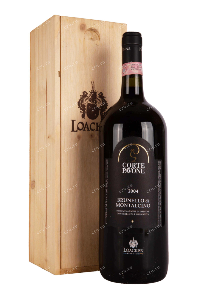 Вино Corte Pavone Brunello di Montalcino in wooden box 2004 1.5 л