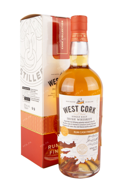 Виски West Cork Rum Cask gift box  0.7 л