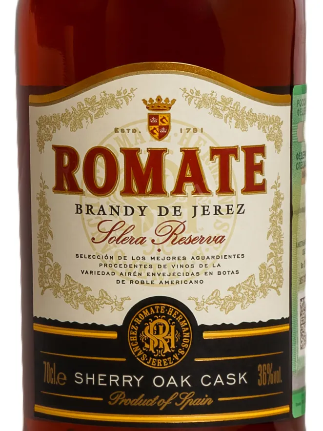 Этикетка Romate Solera Reserva 2022 0.7 л