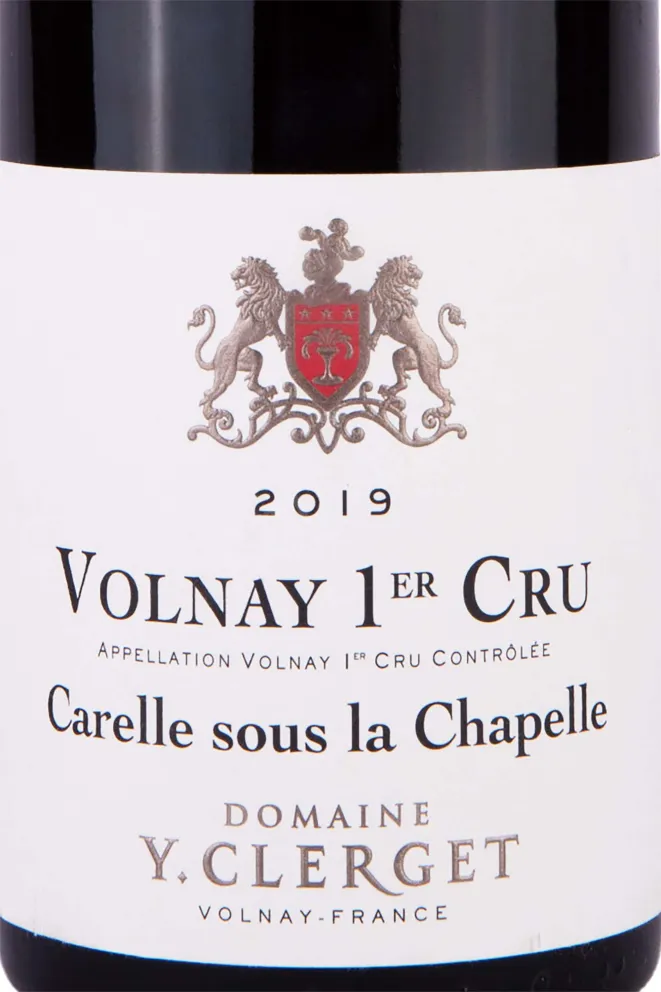 Этикетка Domaine Yvon Clerget Volnay 1er Cru Carelle sous la Chapelle 2019 0.75 л