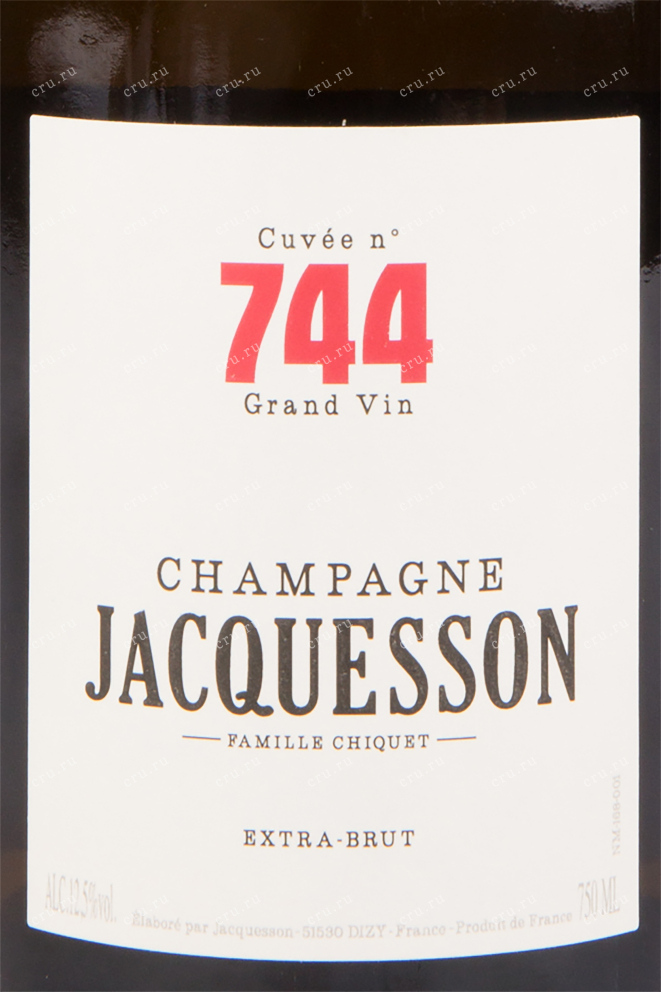 Этикетка игристого вина Jacquesson Cuvee 744 0.75 л