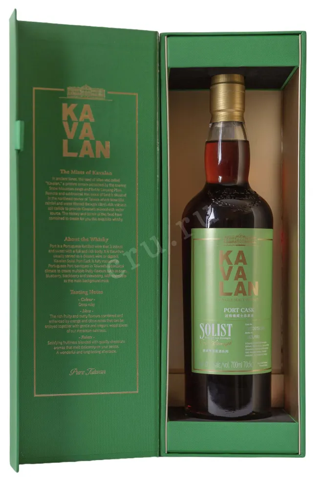В подарочной коробке Kavalan Solist Port Cask Single Cask Strength 0.7 л