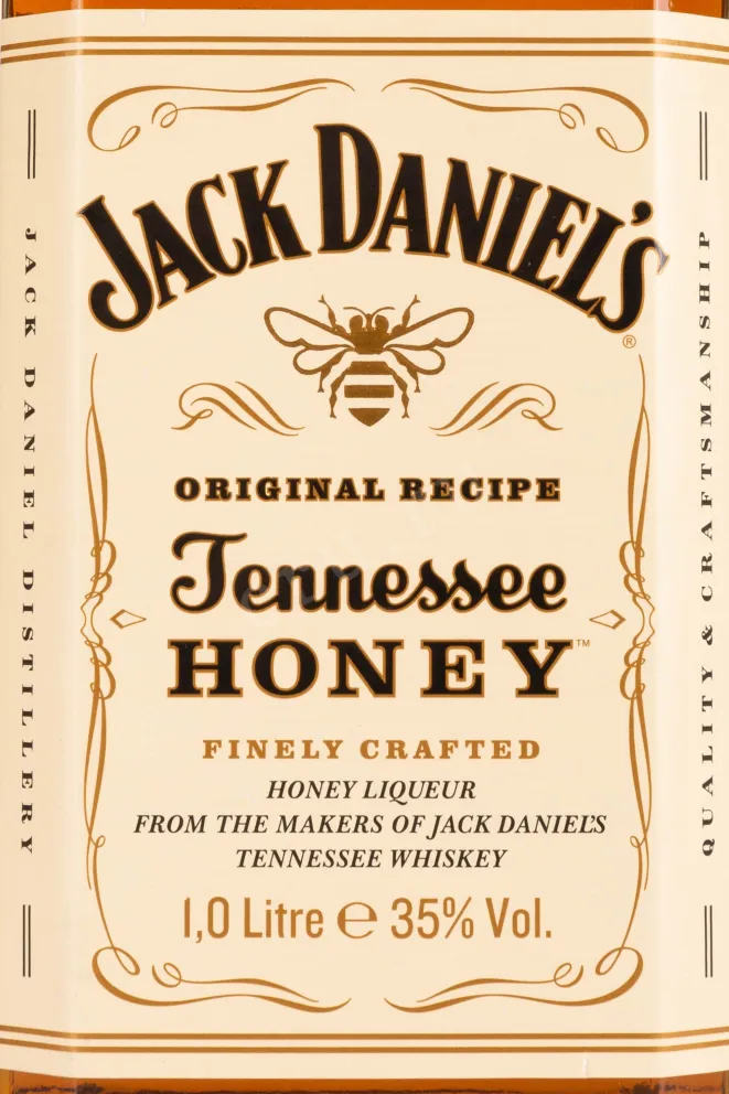 Этикетка Jack Daniels Tennessee Honey 1 л