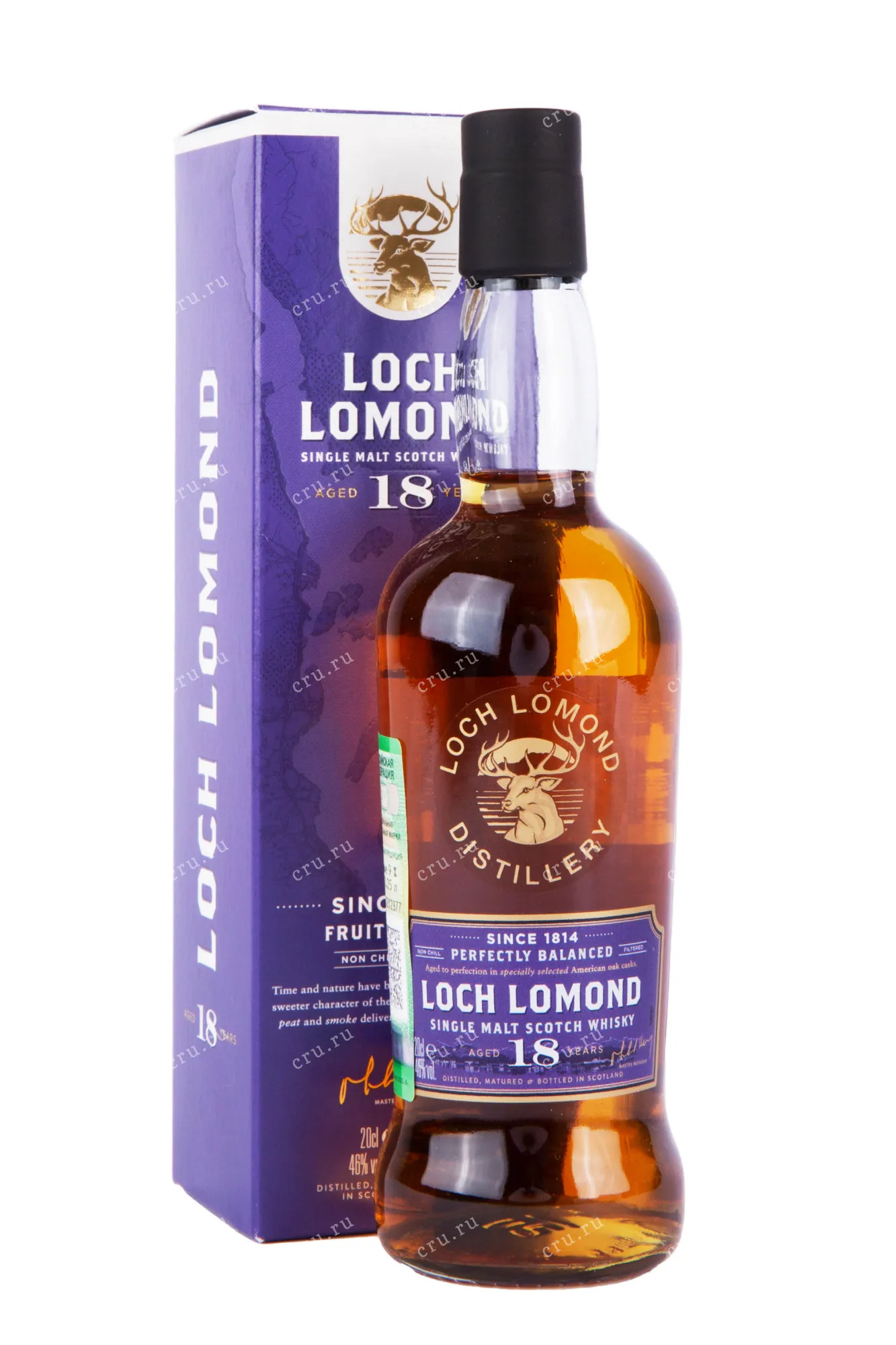 Фото — Виски Loch Lomond Single Malt 18 years with gift box  0.2 л