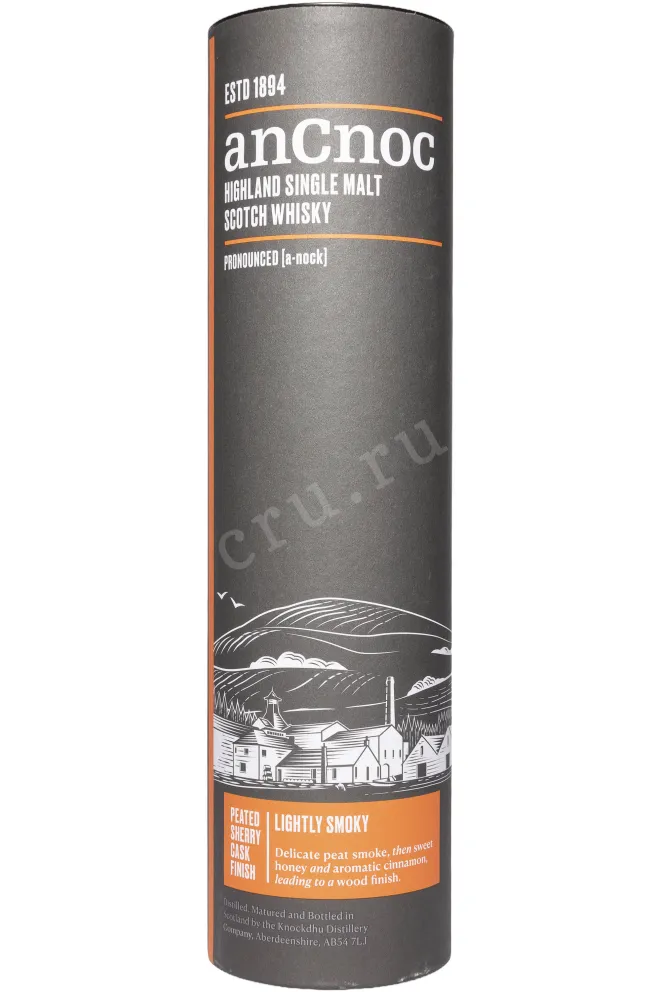 Туба AnCnoc Sherry Peated Cask Finish 9 Years Old in tube 0.7 л
