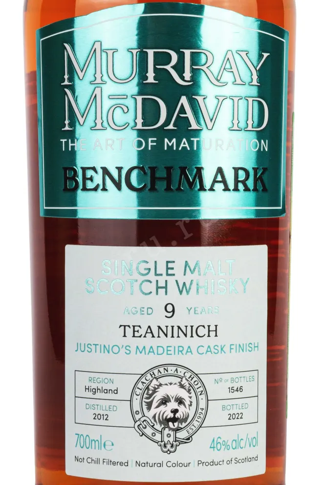 Этикетка Murray McDavid Benchmark Teaninich 9 Years Old gift box 0.7 л